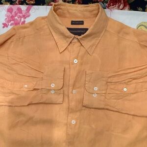 Banana Republic Linen Shirt in Mustard